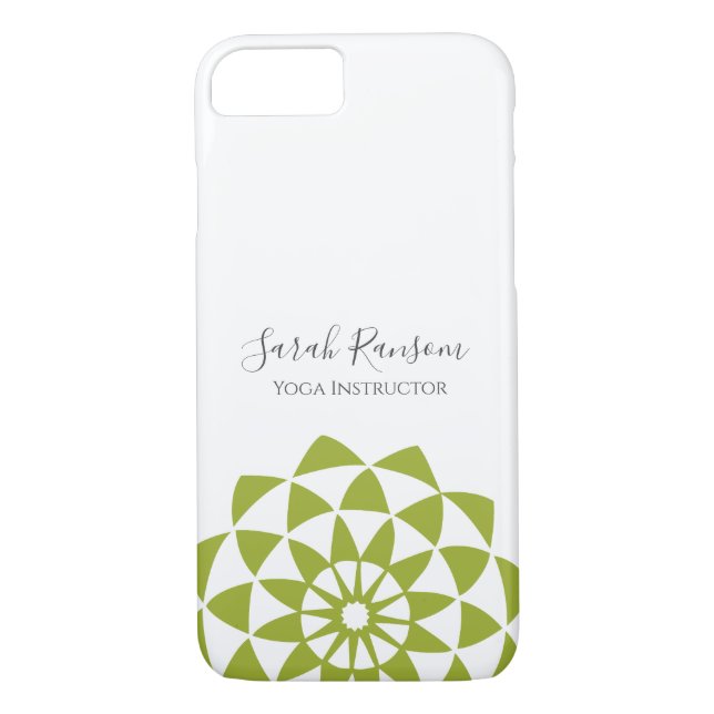 Green Lotus Flower Yoga Instructor Case-Mate iPhone Case (Back)