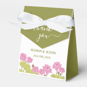 Green Lotus Lily Flowers Wedding Indian Favor Boxes