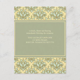 Green Lotus Wedding reception card