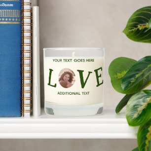 Green Love Custom Photo Scented Candle