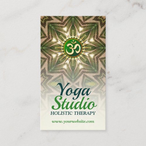 Green Love Energy Meditation Mandala Yoga Business Card