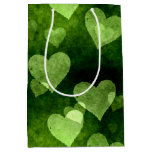 Green Love Heart Shape Medium Gift Bag
