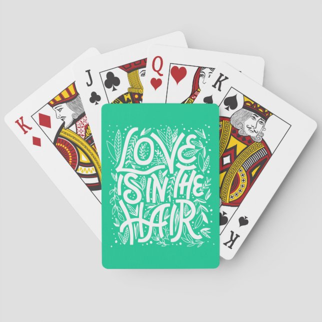 Green Love Is In The Hair Poker Cards (Back)