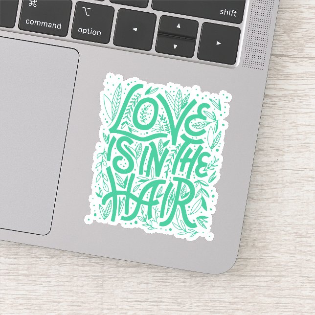 Green Love Is In The Hair Sticker (Detail)