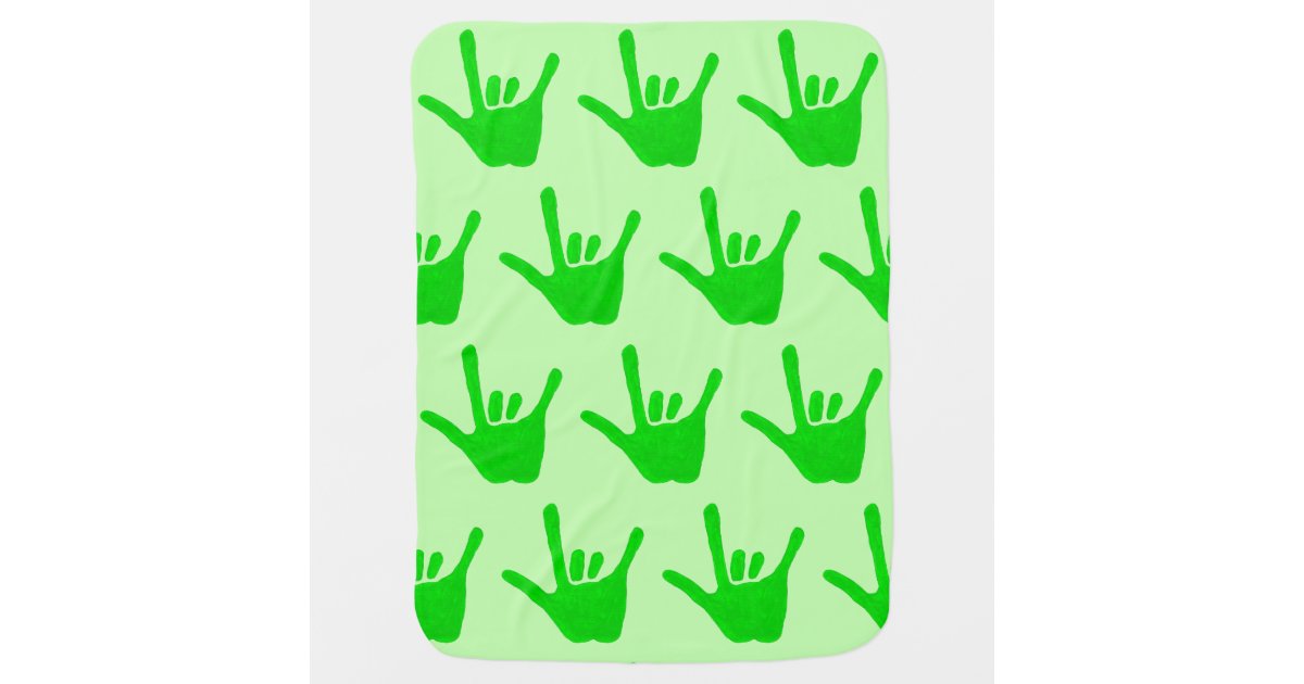 Green Love Sign Language Hands Baby Blankets Zazzle Com