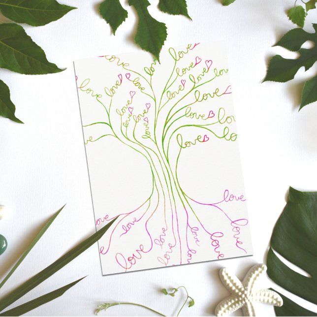 Green Love Tree of Life Light Elegant Modern Cute Thank You Card (Creator Uploaded)