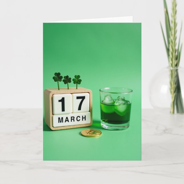 Green Luck Faux Gold Coin Card (Front)