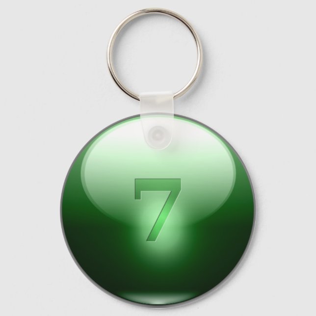 Green Lucky 7 Keychain (Front)