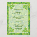 Green lucky charm clover shamrock invitatiom invitation