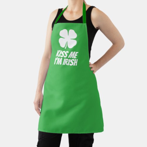 Green lucky clover cute St Patrick's Day  Apron