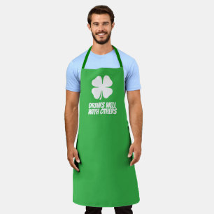 Green lucky clover funny St Patrick's Day  Apron