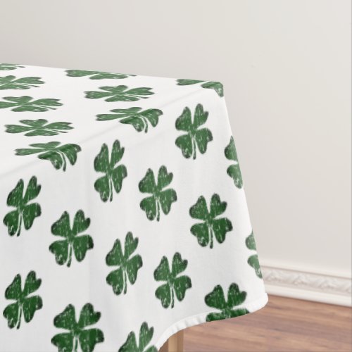 Green lucky clover print St Patricks Day party Tablecloth