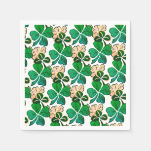 Green Lucky Clover Shamrock Pattern Napkins