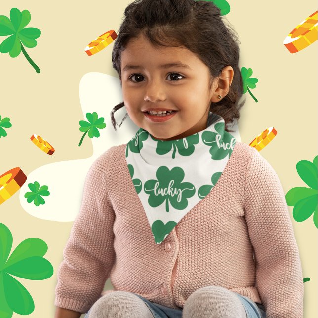 Green Lucky Clover St. Patrick Day  Bandana (Green Lucky Clover St. Patrick Day Bandana)