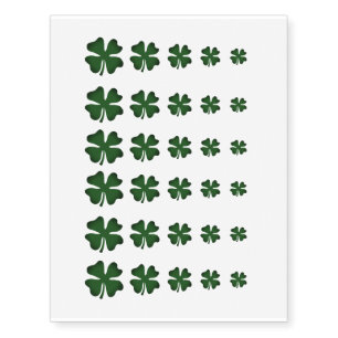 Green lucky clover St Patrick's Day cool Temporary Tattoos