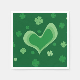 Green lucky clover St Patrick's Day party napkins