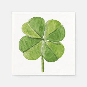 Green lucky Four-leaf clover Shamrock hand painted Napkins