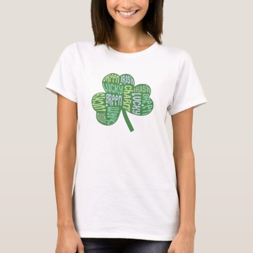 Green Lucky Irish Charm Shamrock T_Shirt