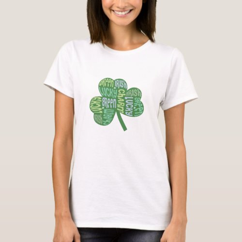 Green Lucky Irish Charm Shamrock T_Shirt