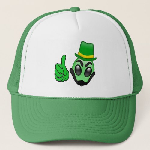 green lucky Irish emoji alien st patricks day Hat