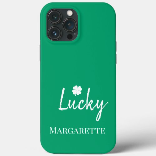 Green Lucky Irish Shamrock St Patricks Day     iPhone 13 Pro Max Case