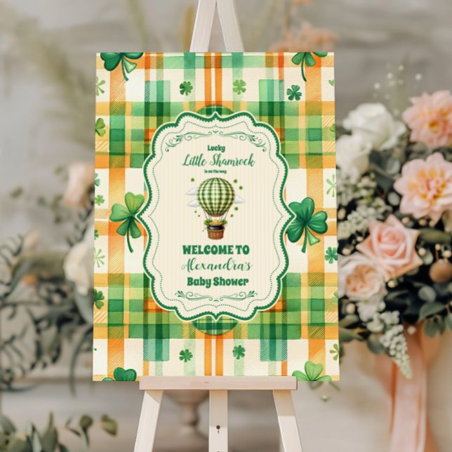 Green Lucky Little Shamrock Baby Shower Foam Board (Creator Uploaded)