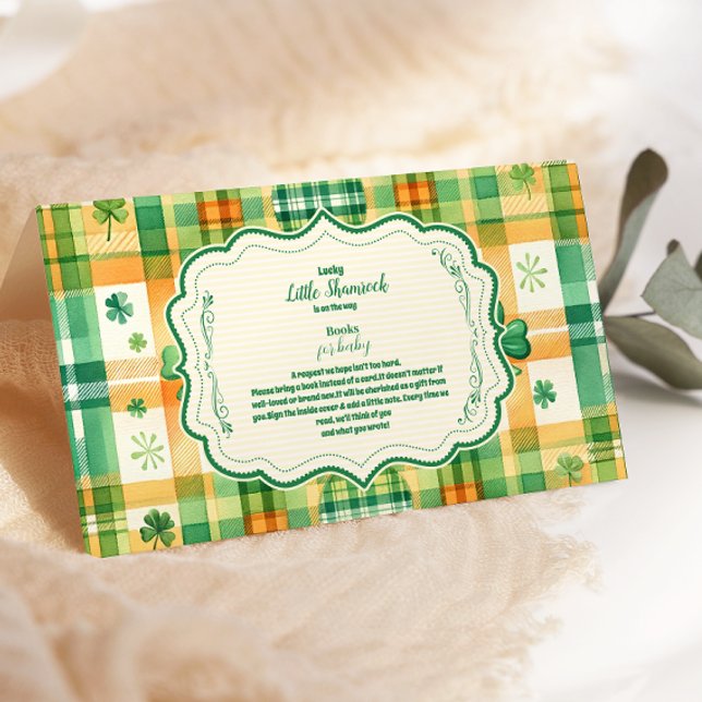 Green Lucky Little Shamrock Books for Baby Enclosure Card (Creator Uploaded)