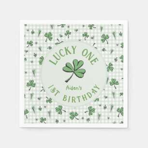Green Lucky One Irish 1st Birthday Napkins