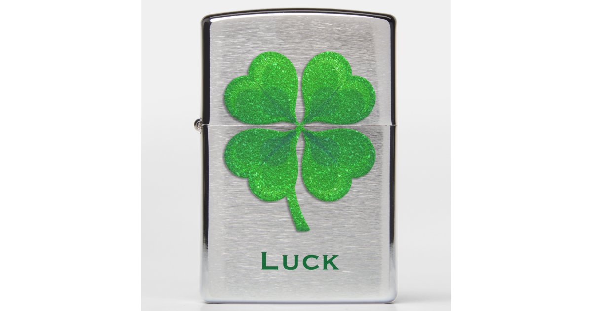 Green Lucky Shamrock Zippo Lighter Zazzle