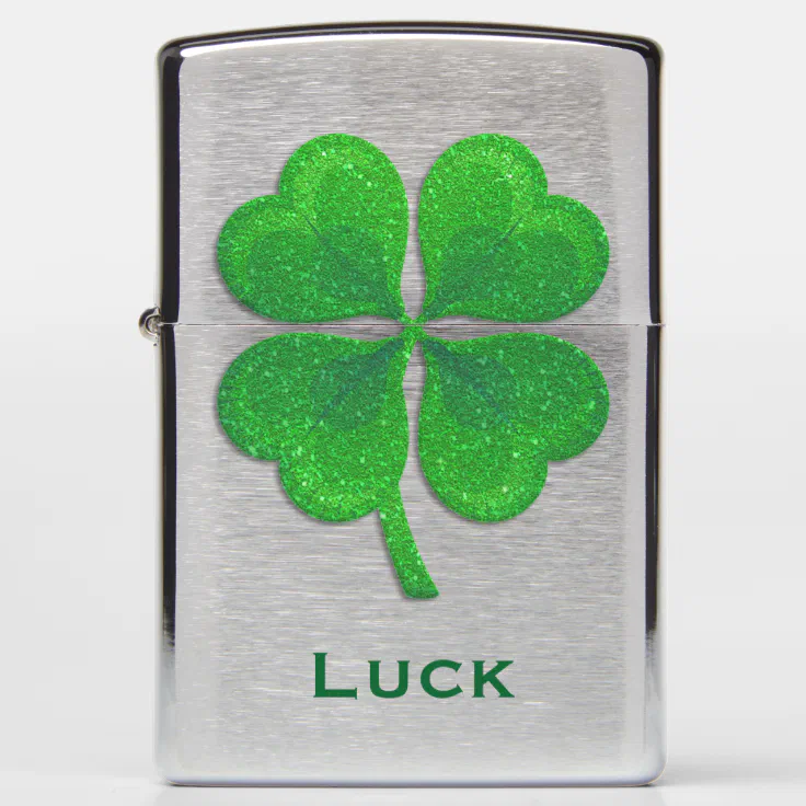 Green Lucky Shamrock Zippo Lighter Zazzle