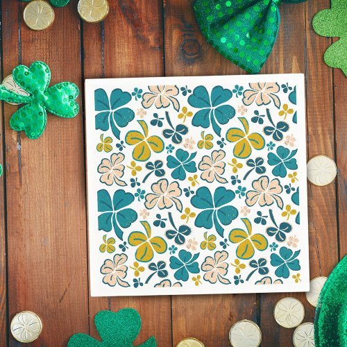 Green Lucky Shamrocks Clover St Patricks Day  Napkins