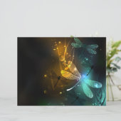 Green luminous dragonfly flight (Standing Front)
