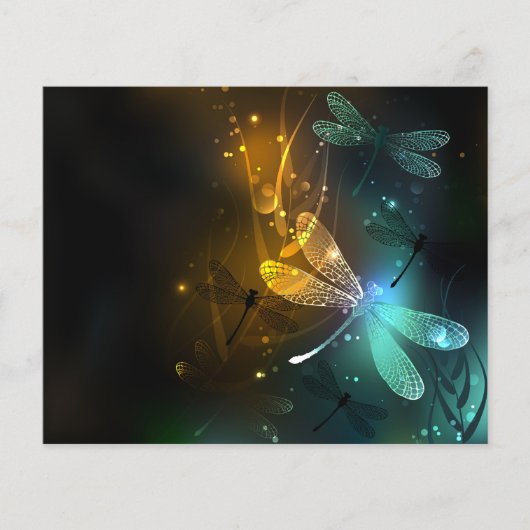 Green luminous dragonfly flight (Front)