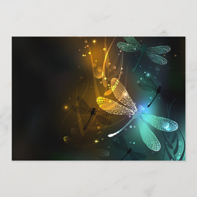 Green luminous dragonfly flight advice card (Front)