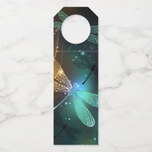 Green luminous dragonfly flight bottle hanger tag
