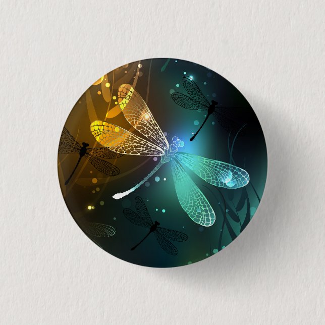 Green luminous dragonfly flight button (Front)