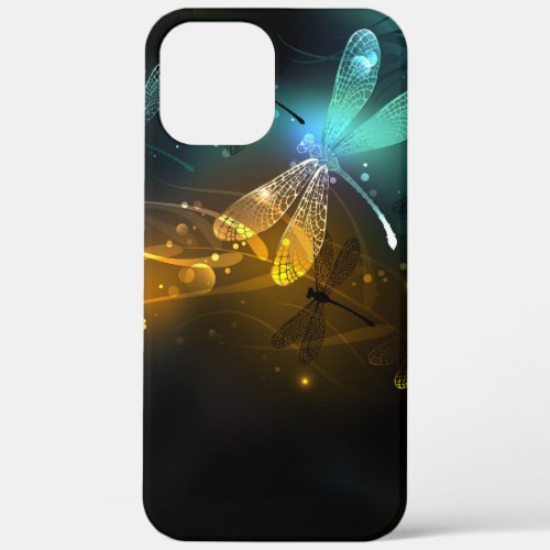 Green luminous dragonfly flight iPhone 12 pro max case