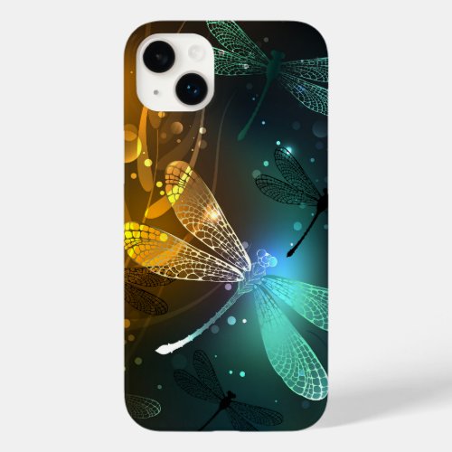 Green luminous dragonfly flight Case_Mate iPhone 14 plus case