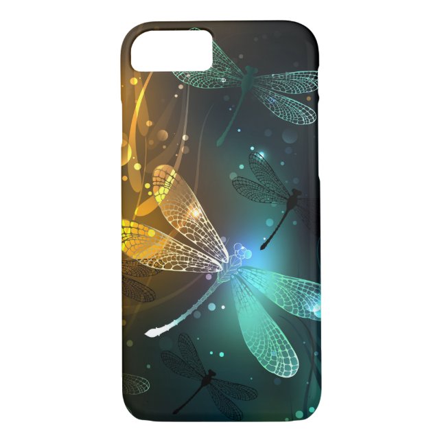 Green luminous dragonfly flight Case-Mate iPhone case (Back)