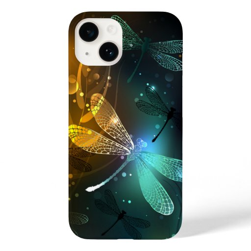 Green luminous dragonfly flight Case-Mate iPhone 14 case