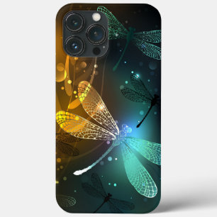 Green luminous dragonfly flight iPhone 13 pro max case
