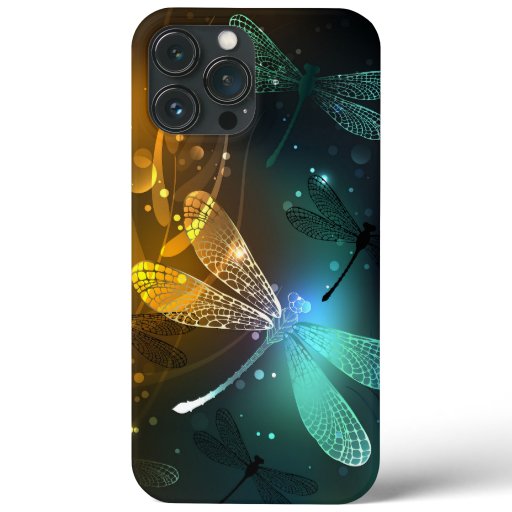 Green luminous dragonfly flight iPhone 13 pro max case