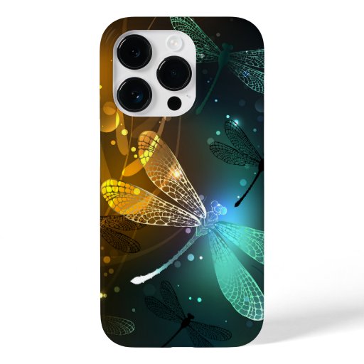 Green luminous dragonfly flight Case-Mate iPhone 14 pro case