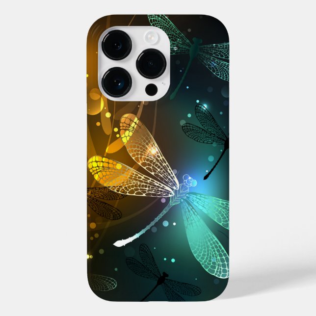 Green luminous dragonfly flight Case-Mate iPhone case (Back)