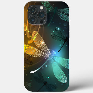 Green luminous dragonfly flight iPhone 13 pro max case