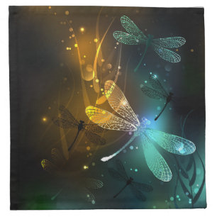 Green luminous dragonfly flight cloth napkin
