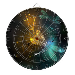 Green luminous dragonfly flight dart board