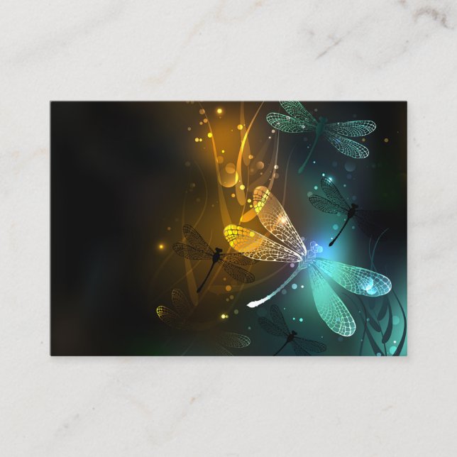 Green luminous dragonfly flight discount card (Front)