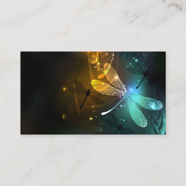 Green luminous dragonfly flight discount card (Front)