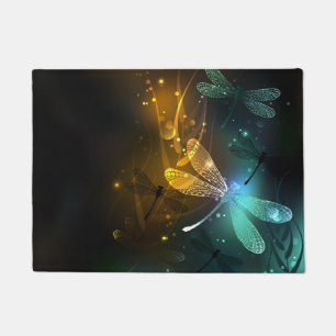Green luminous dragonfly flight doormat